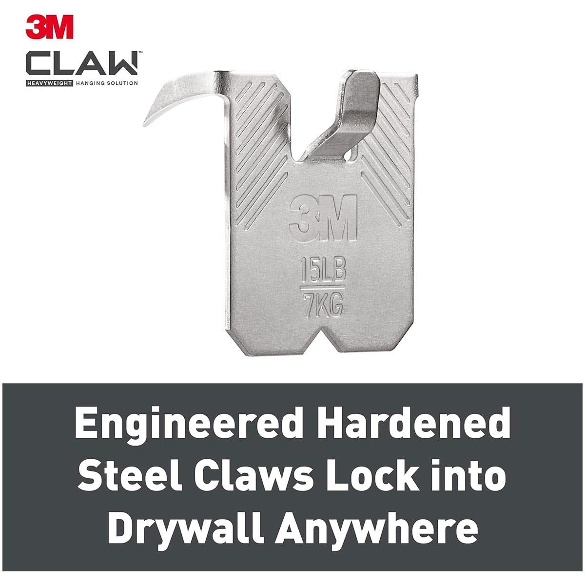 3M CLAW Drywall Picture Hanger Holds Up To 7kg Pack of 4
