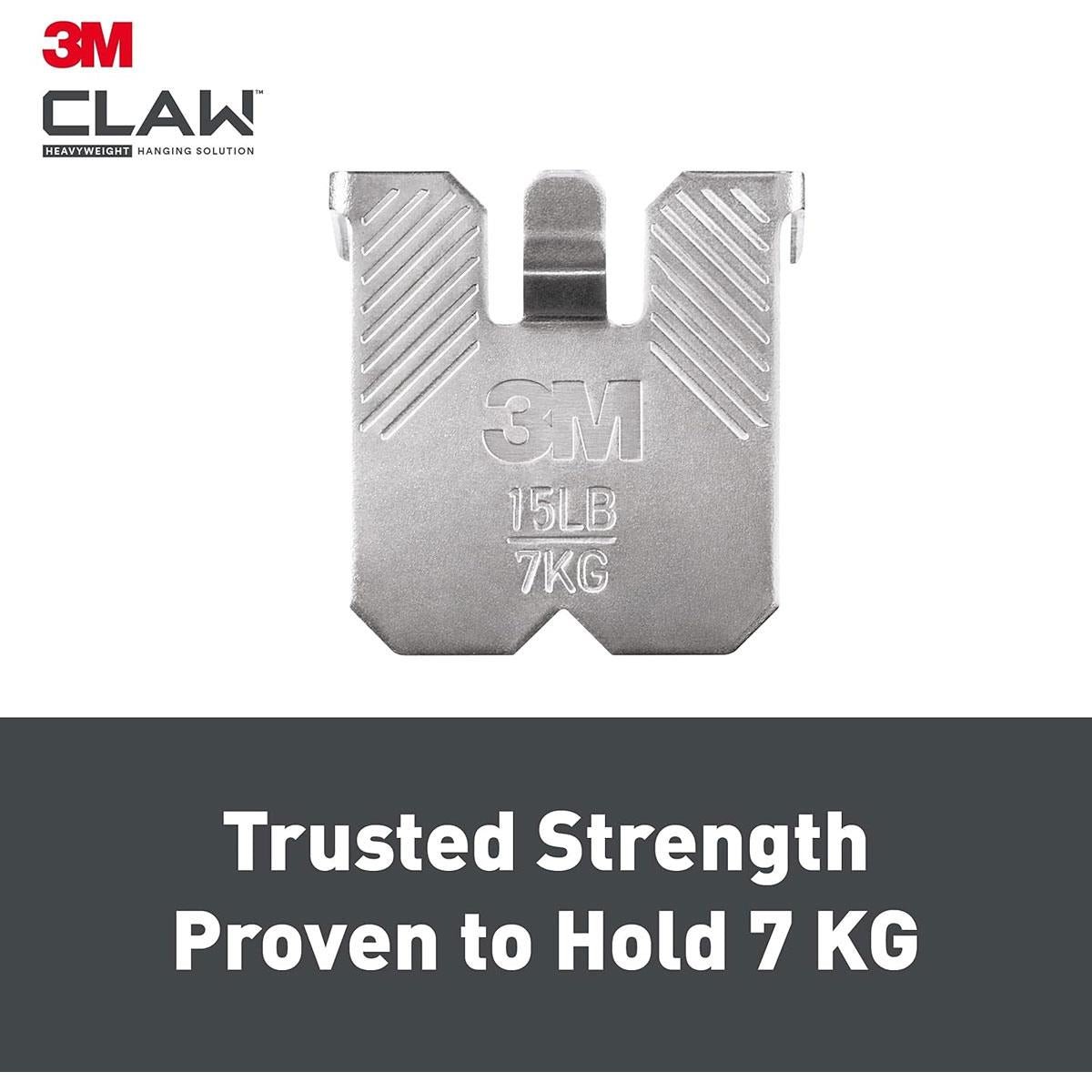 3M CLAW Drywall Picture Hanger Holds Up To 7kg Pack of 4