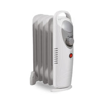 Daewoo 5 Fins Oil Filled Radiators 650W Mini Adjustable Thermostat & Carry Handle - White