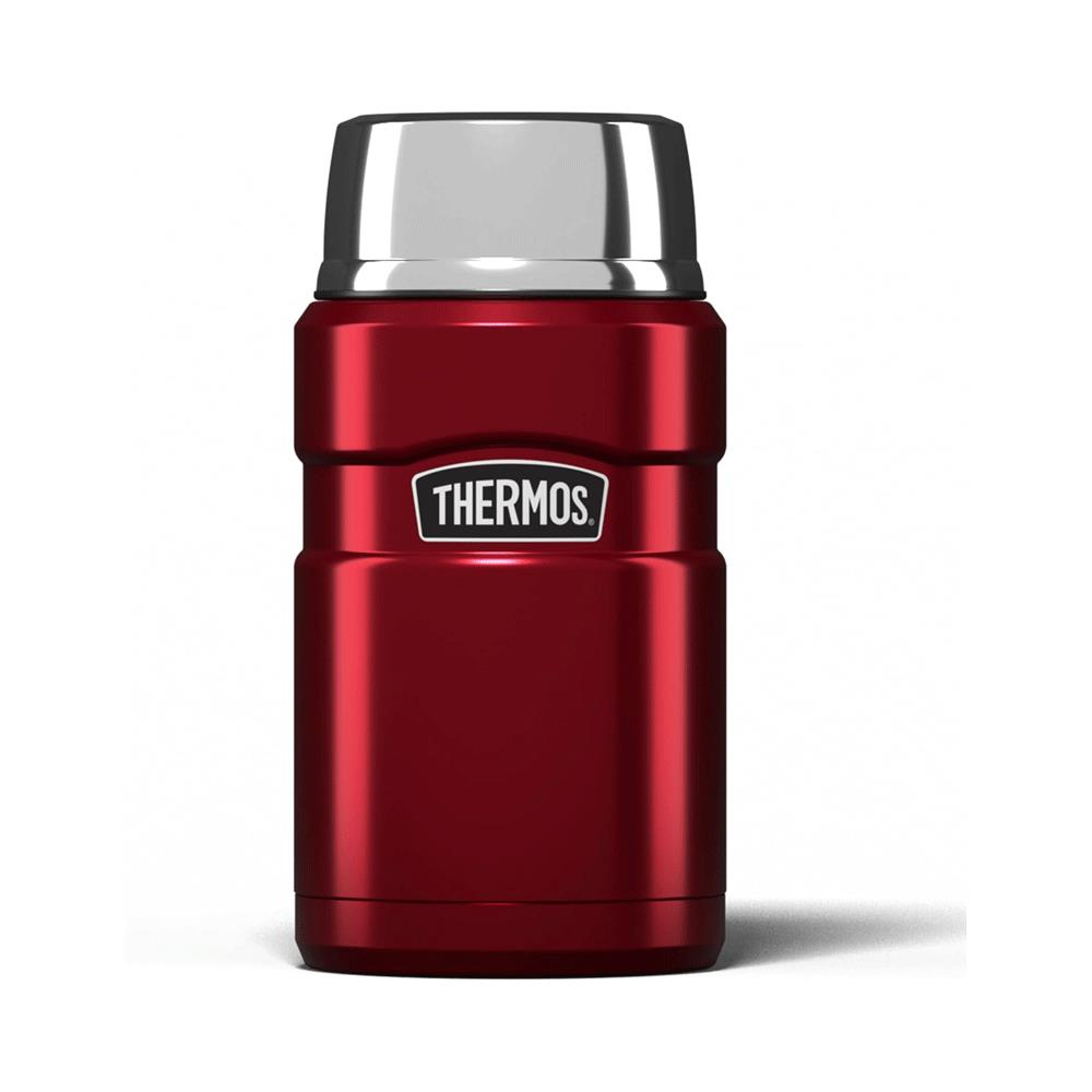Thermos Stainless King Hot And Cold Travel Food Flask 710ml - Red