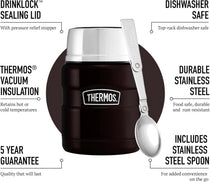 Thermos Stainless King Hot And Cold Travel Food Flask 470ml - Black