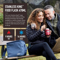 Thermos Stainless King Hot And Cold Travel Food Flask 470ml - Black