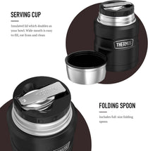 Thermos Stainless King Hot And Cold Travel Food Flask 470ml - Black