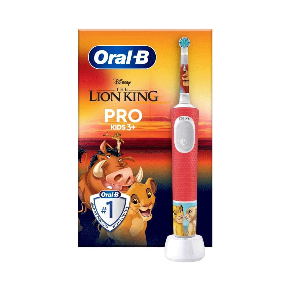 Oral-B Disney The Lion King Pro Kids Electric Toothbrush With 3 Cleaning Modes 1 Round Brush Head & 4 Stickers Charger - Red D12KIDSPROLIO