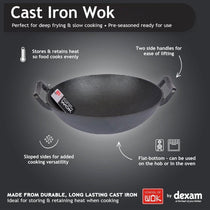 School of Wok 12 Inch/30cm Cast Iron Wok - Black