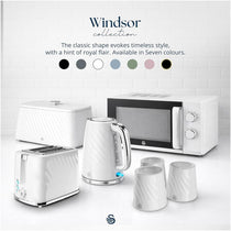 Swan Windsor 2 Slice Toaster With 7 Browning Levels Defrost Reheat Cancel Functions 900W - White