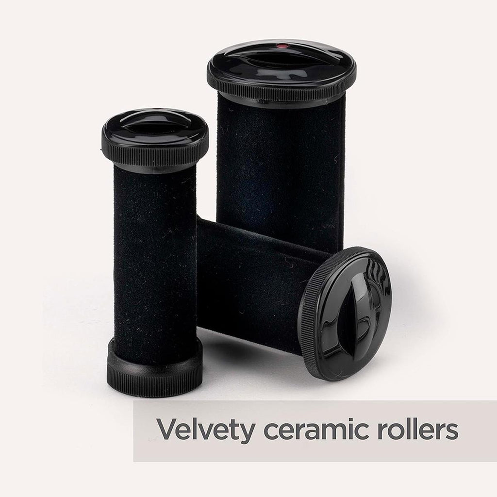 BaByliss Thermo-Ceramic Heated Hair Rollers 20 Rollers 8 Large 6 Medium 6 Small With Clips & Pins - Black