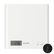 Salter Arc Digital Kitchen Scale 3kg Capacity LCD Display Slim Design Compact Storage - White