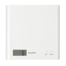 Salter Arc Digital Kitchen Scale 3kg Capacity LCD Display Slim Design Compact Storage - White