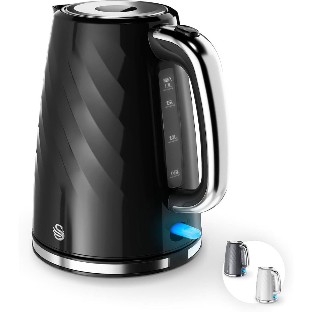 Swan Windsor Rapid Boil Electric Jug Kettle 3000W 1.7 Litres - Black