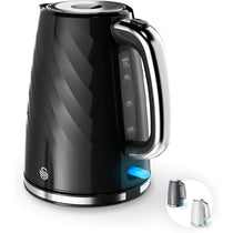 Swan Windsor Rapid Boil Electric Jug Kettle 3000W 1.7 Litres - Black