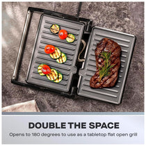 Daewoo Cool Touch Mini Panini Press Sandwich Toasters Stainless Steel 750W - Black & Silver