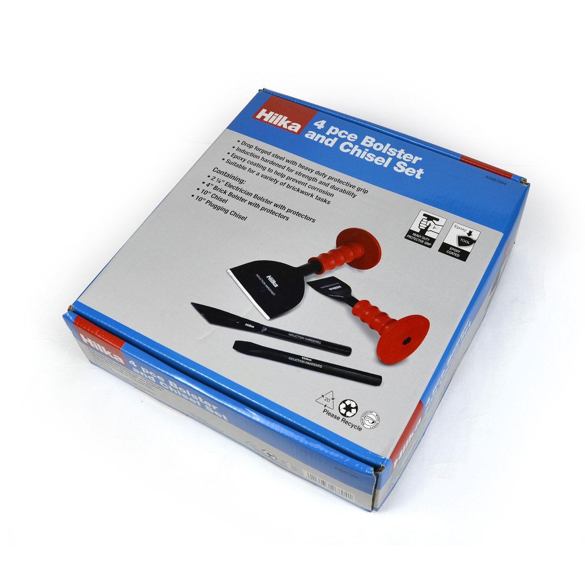 Hilka Bolster & Chisel Set 4 Piece - Red/Black