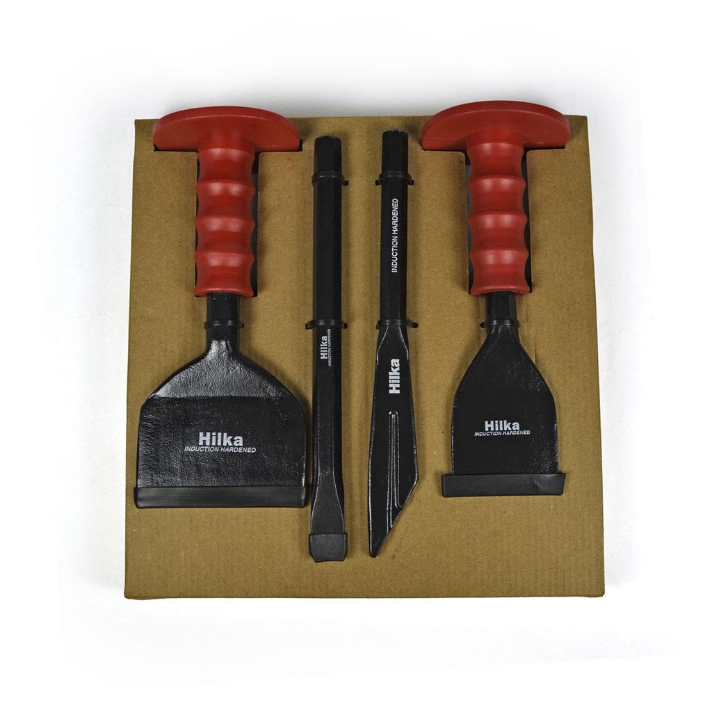 Hilka Bolster & Chisel Set 4 Piece - Red/Black