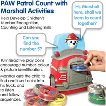 Paw Patrol Count With Marshall Toy 10 Fun Play Coins Kids Interactive Fun Toys - Multicolour