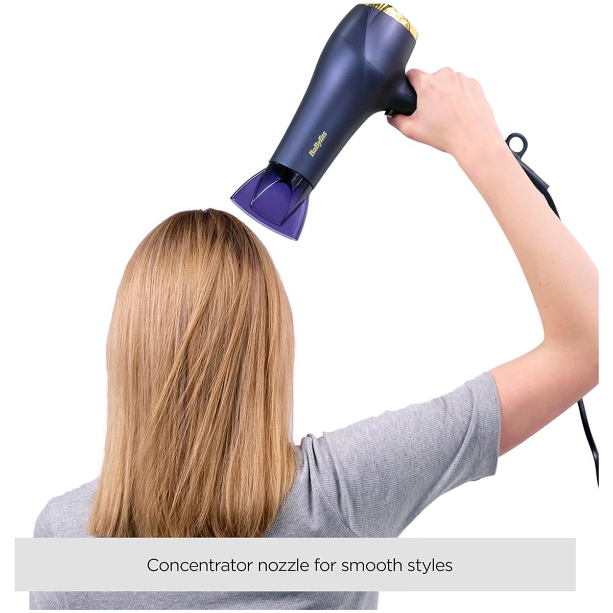BaByliss Midnight Luxe Hair Dryer 2300W 3 Heat And 2 Speed Settings - Blue