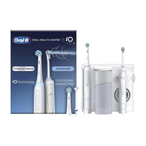 Oral-B Oral Health Center Irrigator Water Flosser 1 Oxyjet Nozzle 1 Water Jet Nozzle 1 iO4 Electric Toothbrush & 2 Heads - White