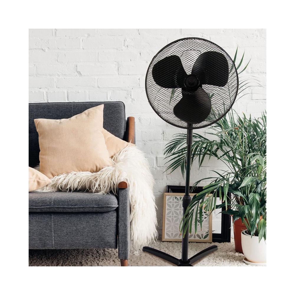 Igenix 16 Inch Pedestal Fan Oscillation Function Adjustable Tilt Angle Height 3 Speed Settings 40 W - Black