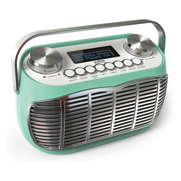 Audible Fidelity Detroit DAB/DAB Plus Retro Radio With Alarm Clock LCD Display - Green