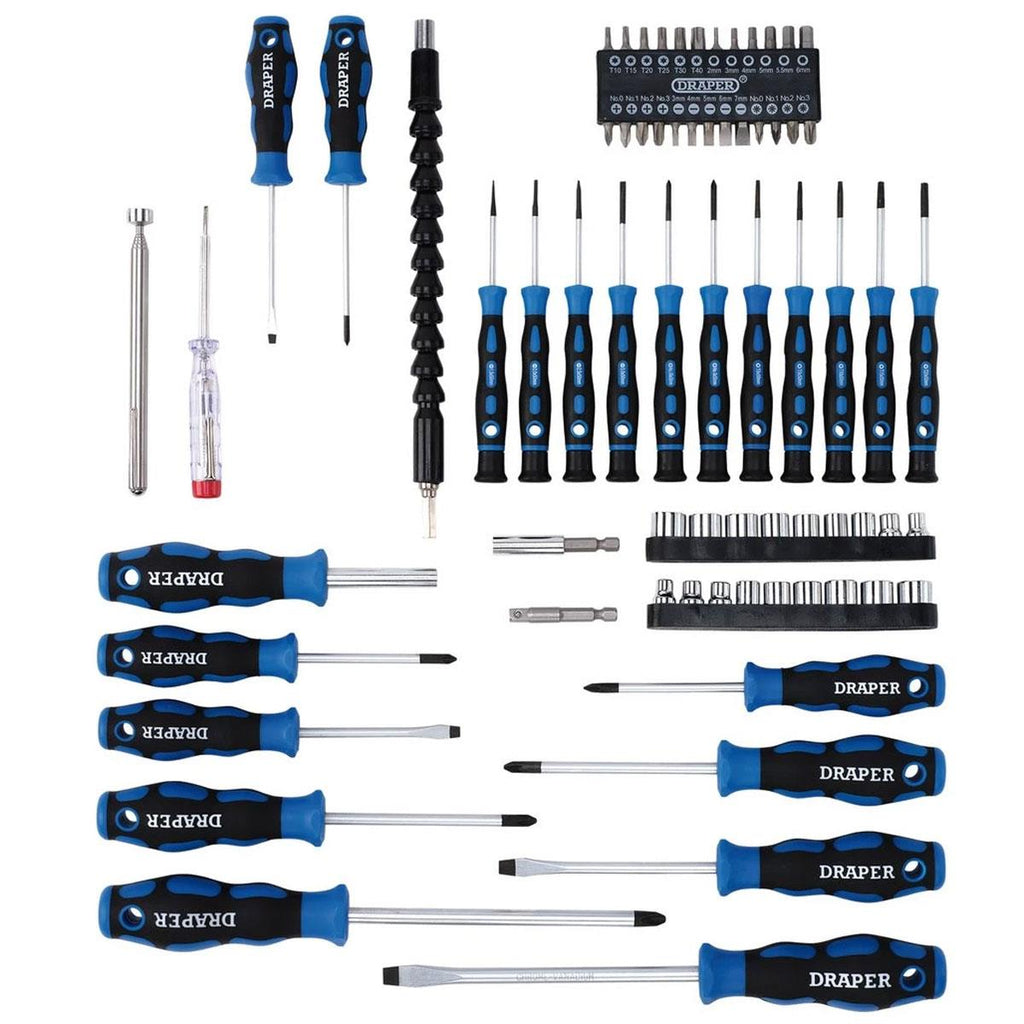 Draper 70-Piece Screwdriver, Socket and Bit Set