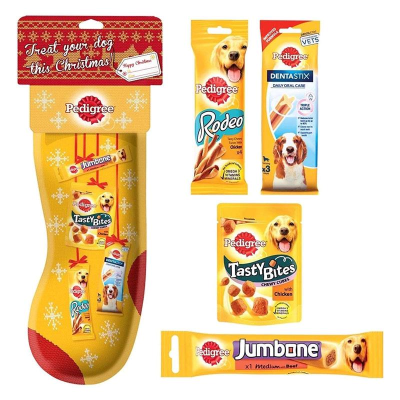 Pedigree Christmas Dog Stocking Mixed 375g With Treat And A Toy