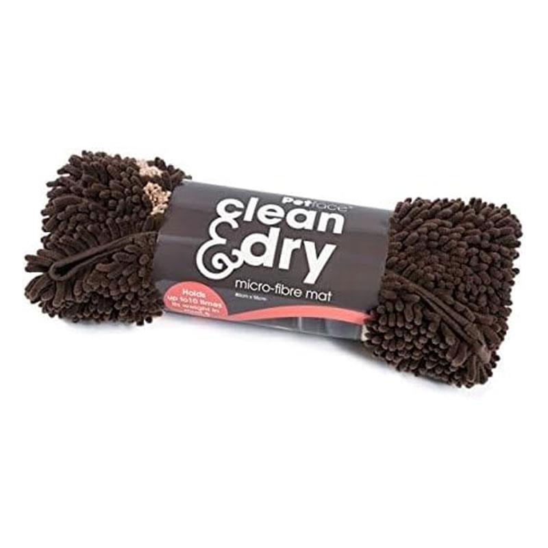 Petface Clean And Dry Microfibre Mat 80 x 55cm Grey