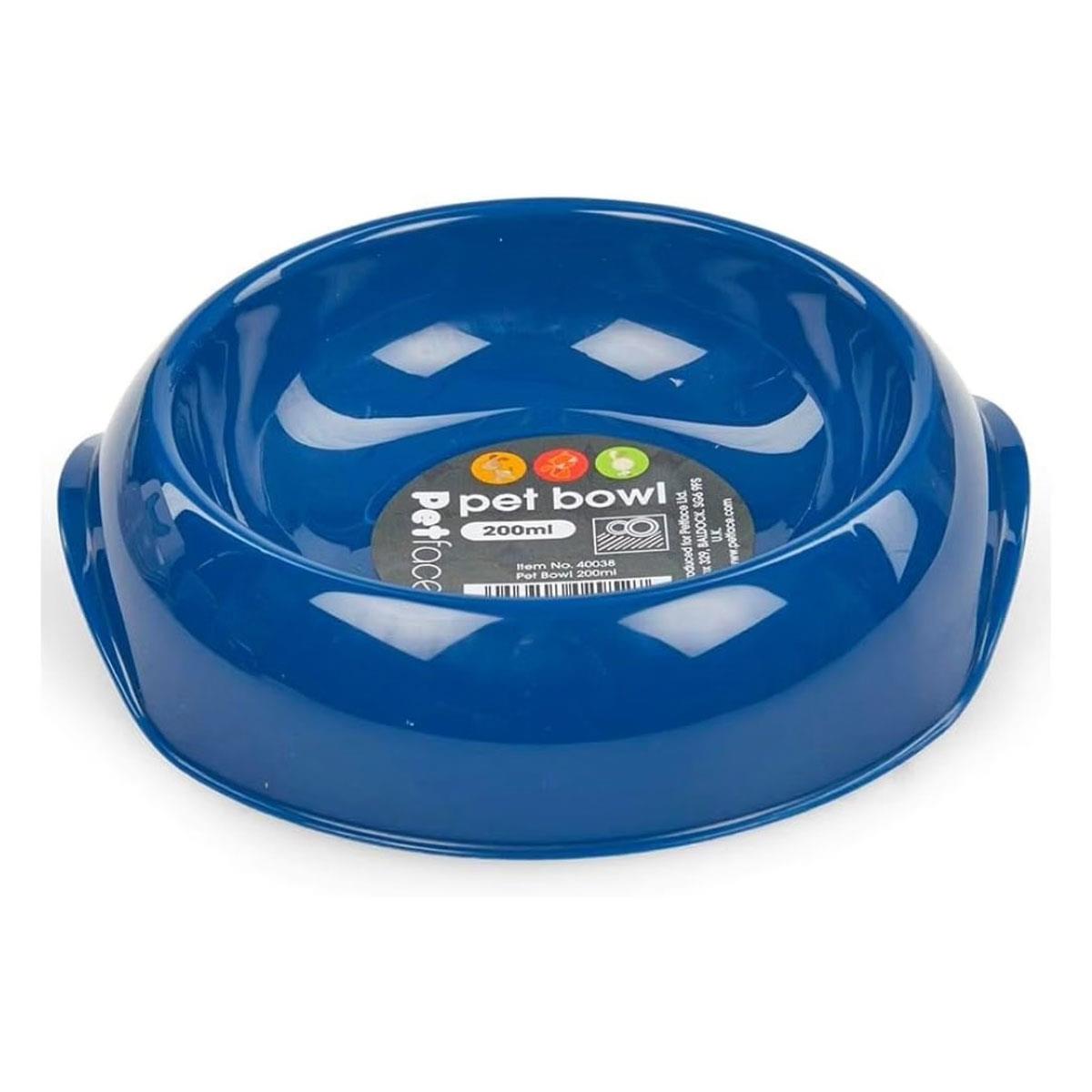 Petface Single Cat Feeding Bowl 200ml Blue/Grey
