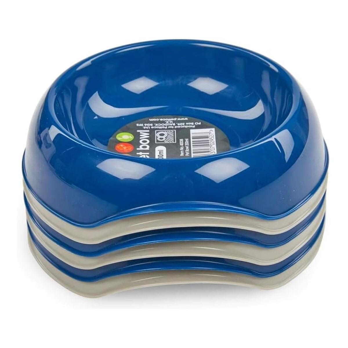 Petface Single Cat Feeding Bowl 200ml Blue/Grey