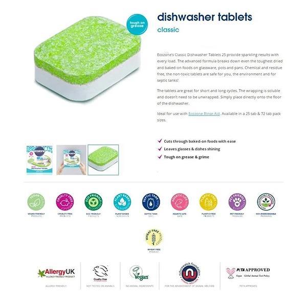 Ecozone Classic Dishwasher Tablets All In One - 25 Capsules