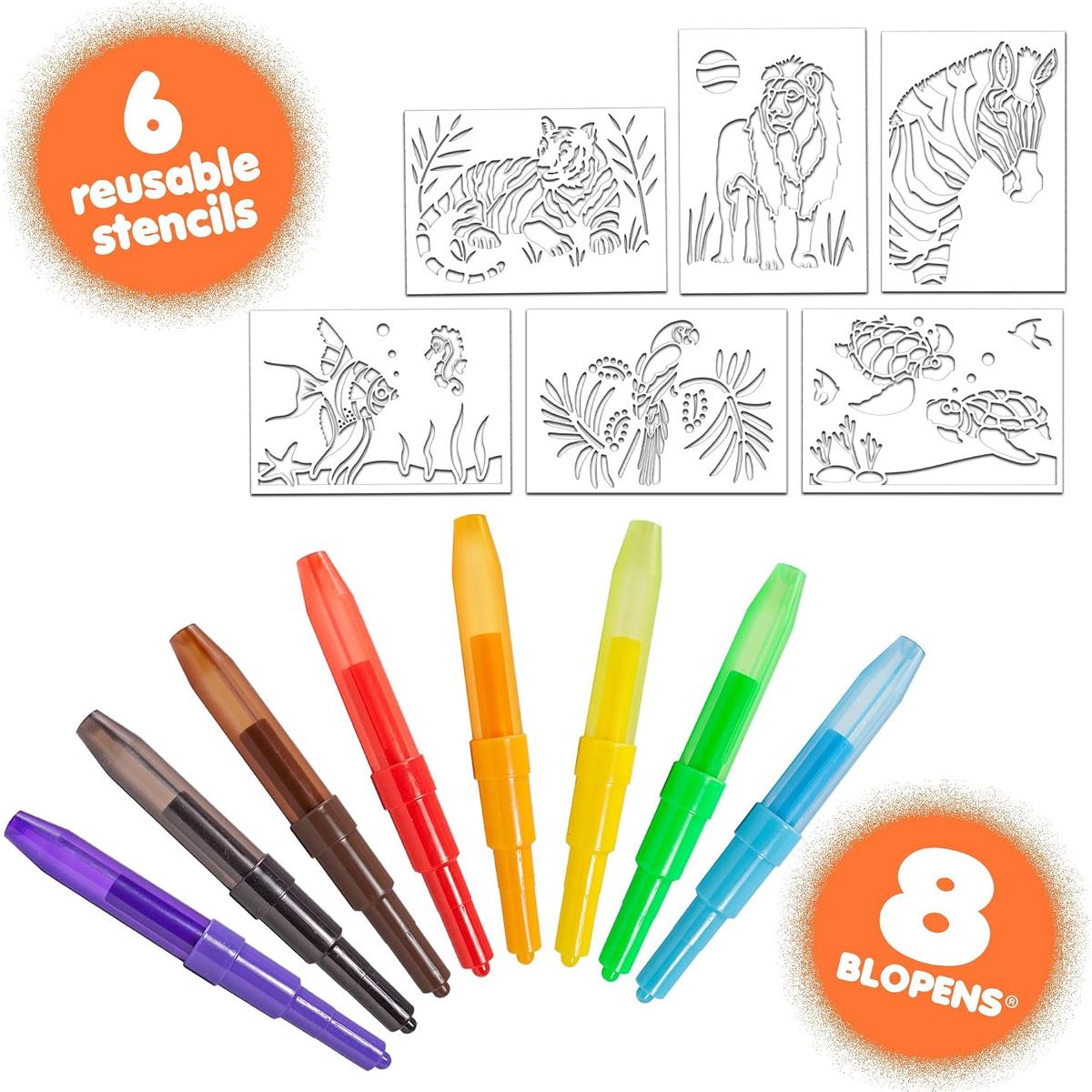 John Adams Blopens Animals Activity Set Create Fantastic Airbrush Pictures - Multicolour