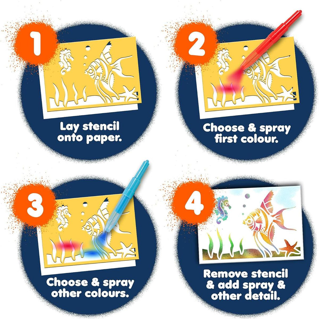John Adams Blopens Animals Activity Set Create Fantastic Airbrush Pictures - Multicolour