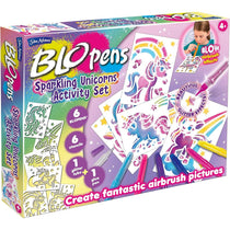 John Adams Blopens Sparkling Unicorn Activity Set Create Fantastic Airbrush Pictures - Multicolour