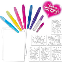 John Adams Blopens Sparkling Unicorn Activity Set Create Fantastic Airbrush Pictures - Multicolour