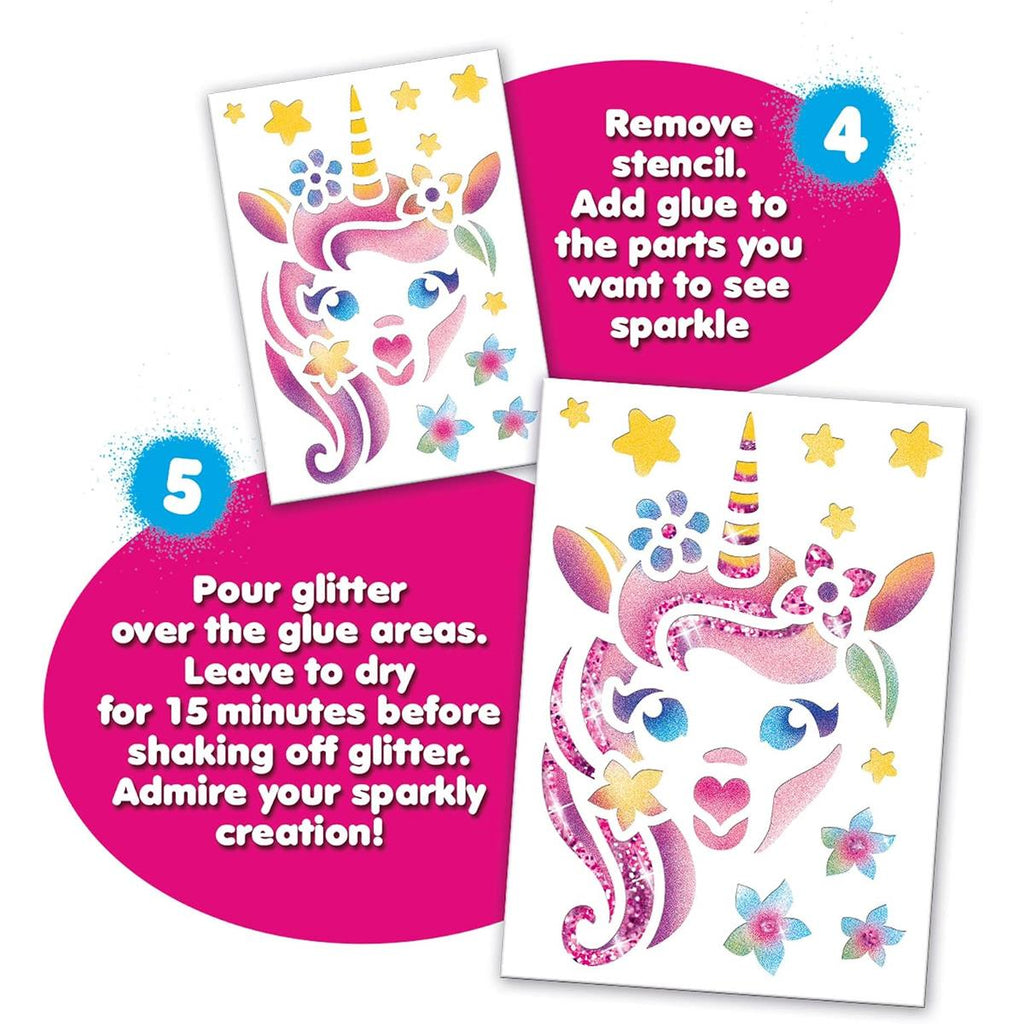John Adams Blopens Sparkling Unicorn Activity Set Create Fantastic Airbrush Pictures - Multicolour