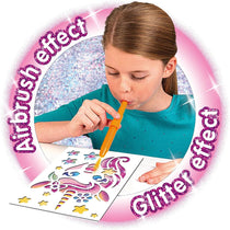 John Adams Blopens Sparkling Unicorn Activity Set Create Fantastic Airbrush Pictures - Multicolour