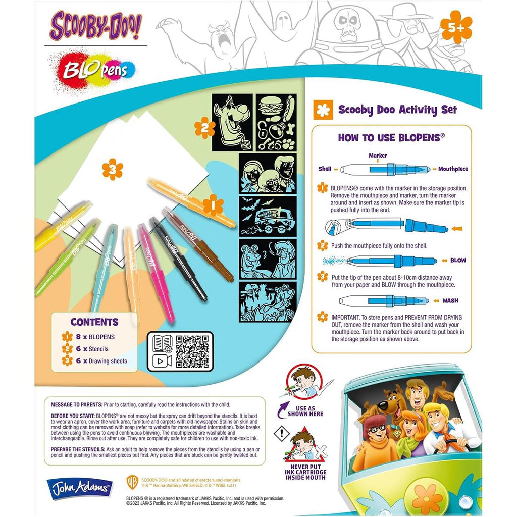 John Adams Blopens Scooby Doo Activity Set Blow Airbrush Effects ! - Multicolour