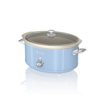 Swan Retro Slow Cooker With 3 Temperature Settings 320 W 6.5 Litre - Blue