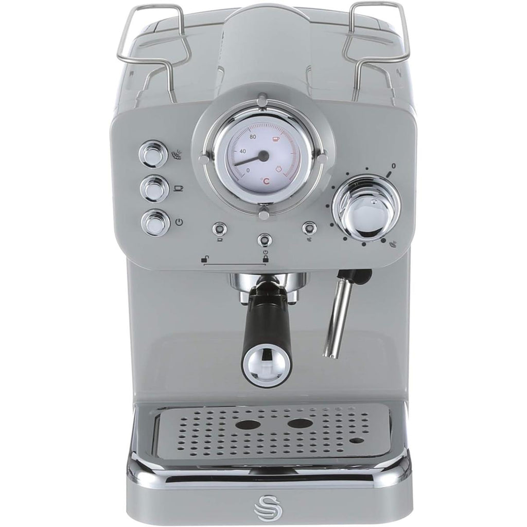 Swan Retro Pump Espresso Coffee Machine 1100 W 1.2 Litre - Grey