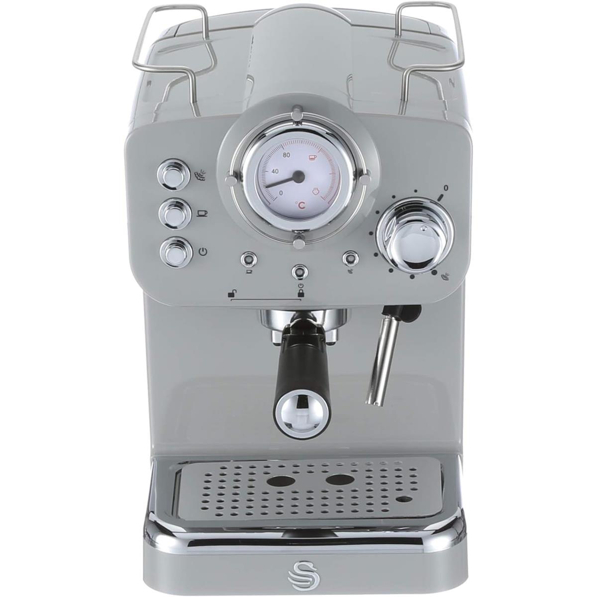 Swan Retro Pump Espresso Coffee Machine 1100 W 1.2 Litre - Grey