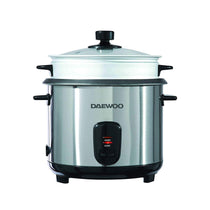 Daewoo Rice Cooker With Steamer Basket Stainless Steel 700 W 1.8 Litre - Silver