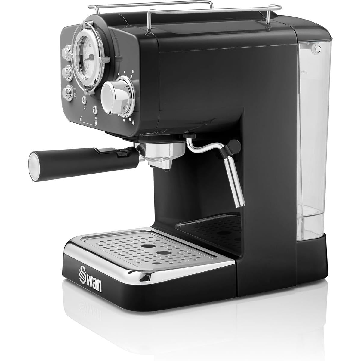 Swan Retro Pump Espresso Coffee Machine 1100 W 1.2 Litre - Black