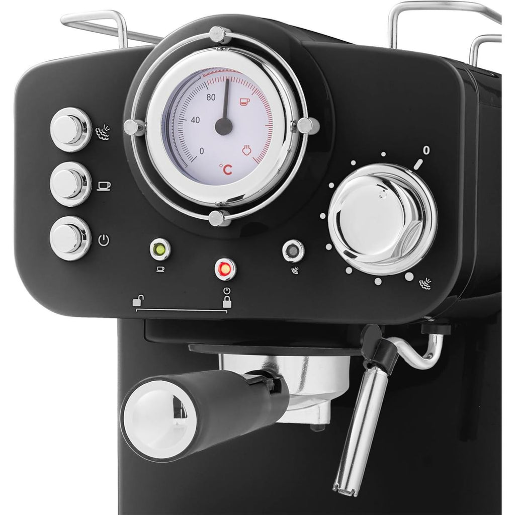 Swan Retro Pump Espresso Coffee Machine 1100 W 1.2 Litre - Black