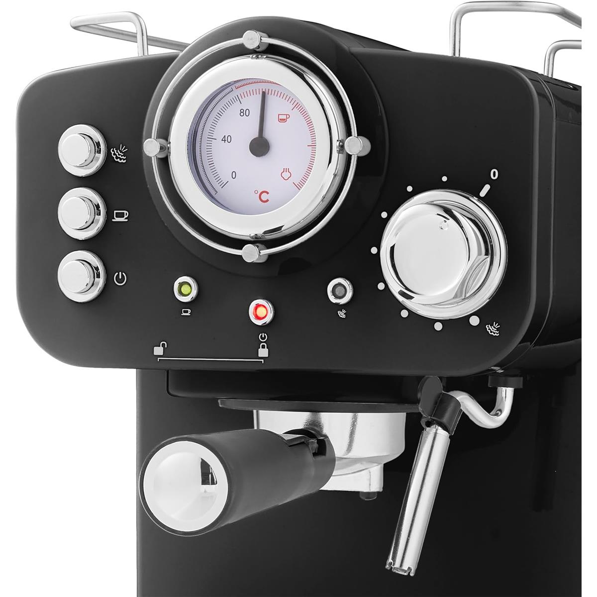 Swan Retro Pump Espresso Coffee Machine 1100 W 1.2 Litre - Black