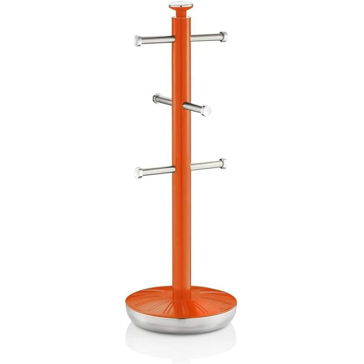 Swan Retro Towel Pole And Mug Tree Set Chrome Stainless Steel - Orange