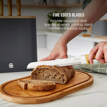 Swan Nordic 5 Piece Knife Block Soft Touch Wooden Effect With Bamboo Top - Slate Grey