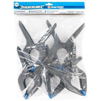 Silverline Spring Clamps 5 Pack Length 200mm/Jaw 100mm - Black