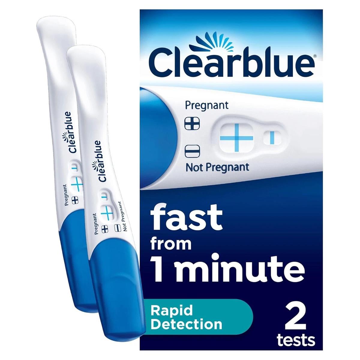 Clearblue Rapid Detection Pregnancy Test Kit Result As Fast As 1 Minute - 2 Tests