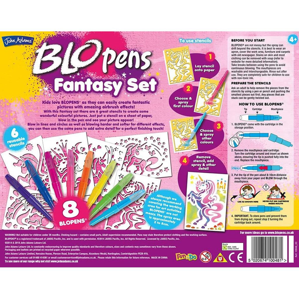 John Adams Blopens Fantasy Activity Set Create Fantastic Airbrush Pictures - Multicolour