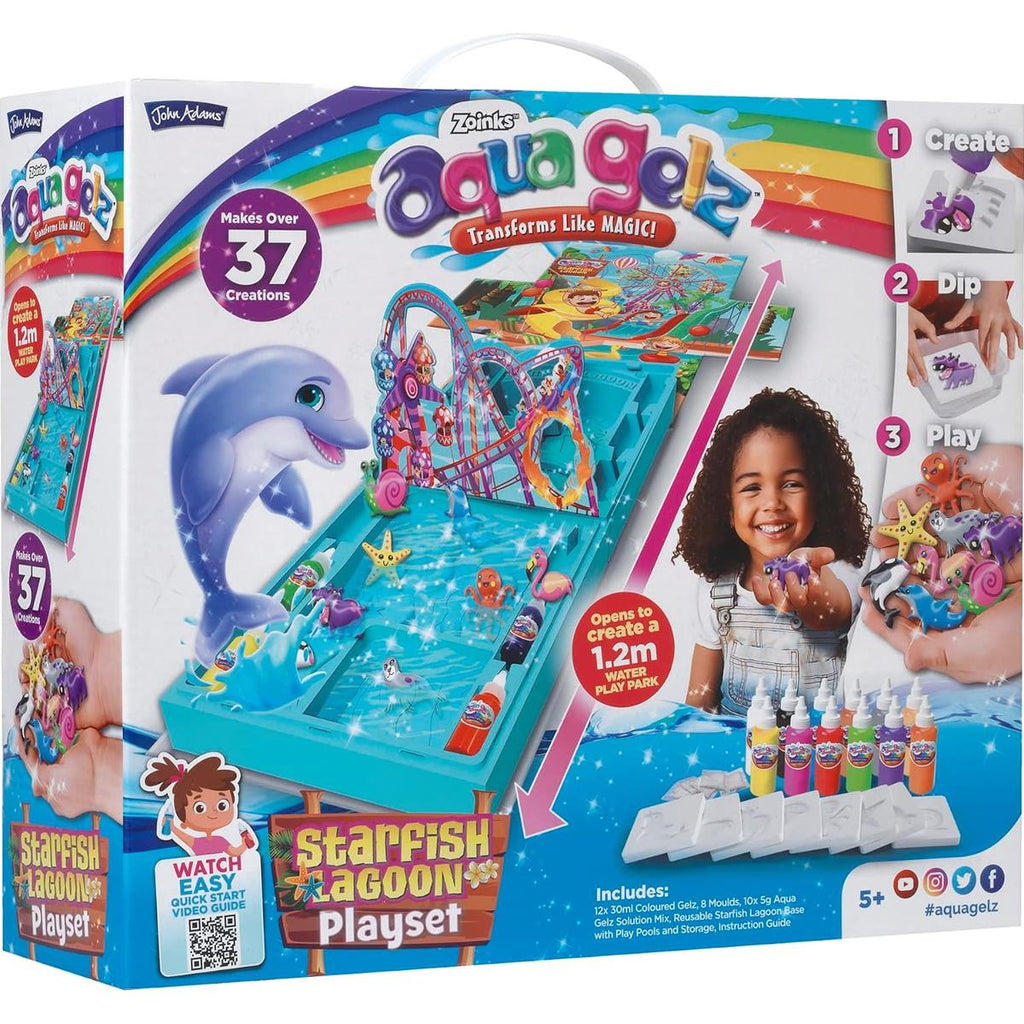 John Adams Aqua Gelz Starfish Lagoon Mega Playset Transforms Like MAGIC - Multicolour