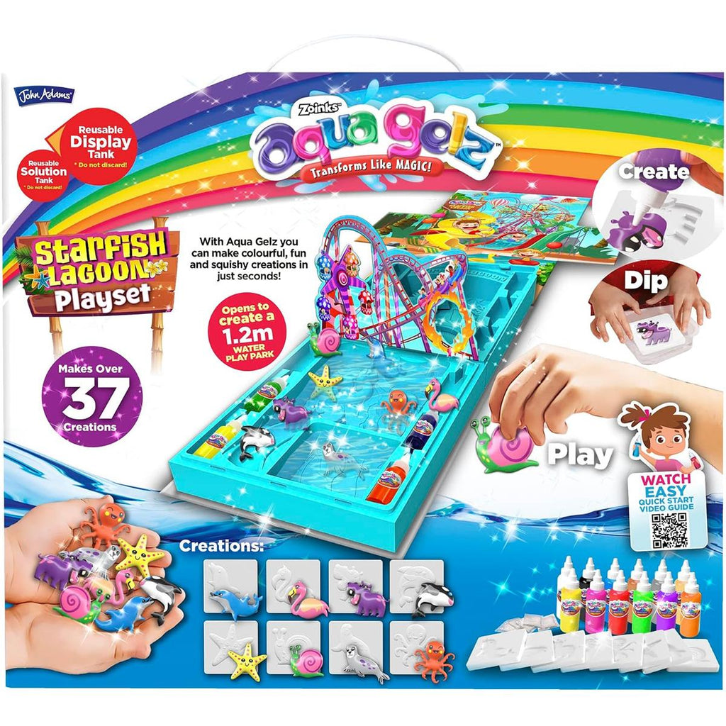 John Adams Aqua Gelz Starfish Lagoon Mega Playset Transforms Like MAGIC - Multicolour